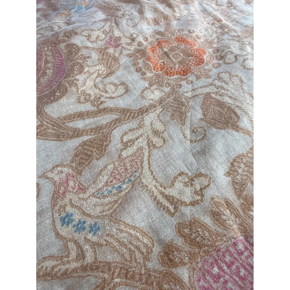 Ralph Lauren Venetian Court Queen Flat Sheet Floral Paisley Tan
